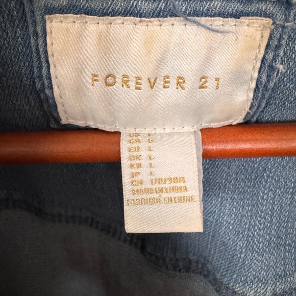 Vintage Forever 21 stretch jean jacket Sz L - Picture 2 of 4